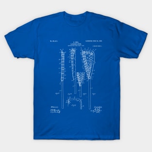 Lacrosse Stick Patent - Lacrosse Player Art - Blueprint T-Shirt